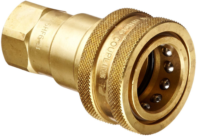 [Australia - AusPower] - Dixon Valve 6HF6-B Brass ISO-B Interchange Hydraulic Fitting, Coupler, 3/4" Coupling x 3/4" - 14 NPTF Female Thread 