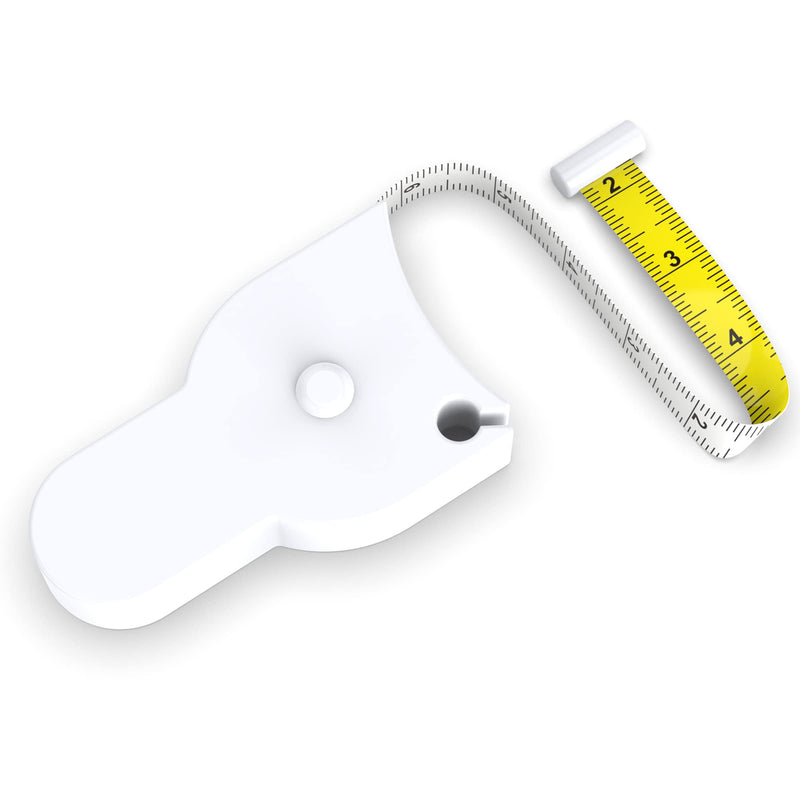 [Australia - AusPower] - Perfect Body Tape Measure - 80 Inch Automatic Telescopic Tape Measure - Retractable Measuring Tape for Body: Waist, Hip, Bust, Arms, and More (White) 1 Count (Pack of 1) White 