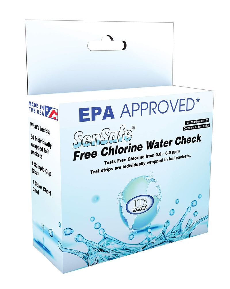 [Australia - AusPower] - Industrial Test Systems SenSafe 481126 Free Chlorine Test Strip, 40 Seconds Test Time, 0-6ppm Range (Pack of 30) 