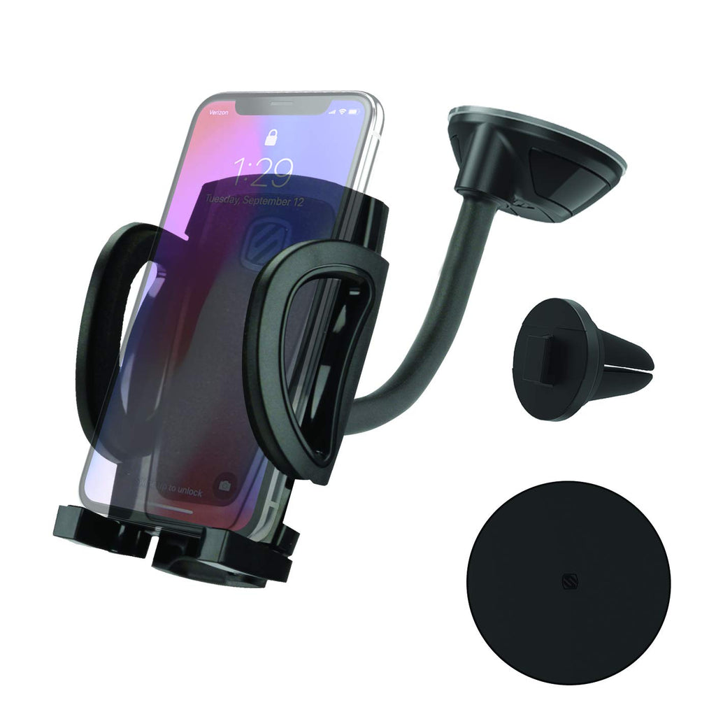 [Australia - AusPower] - Scosche IHW10 4 in 1 Mount Kit Phone Mount for Car, Black 4-in-1 Window/Dash 