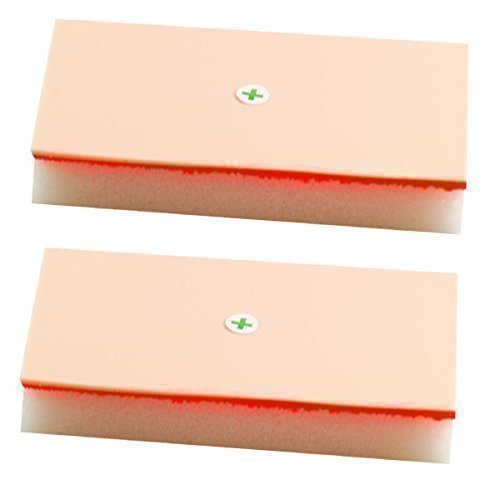 [Australia - AusPower] - Suturing Doctor Pads 2pc Set - Flesh Skin-Tone Colour with Free 12 x Needles and Free 1 x Needle Holder - Start Practicing Straight Away! As seen on The BBC TV 