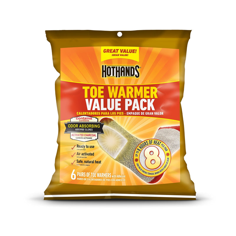 [Australia - AusPower] - HotHands Toe Warmers - Long Lasting Safe Natural Odorless Air Activated Warmers - Up to 8 Hours of Heat - 6 Pair 