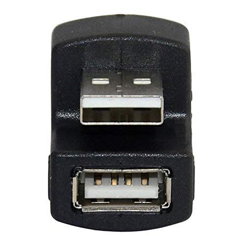 [Australia - AusPower] - CY USB 2.0 A Extension Adapter Male to Female Right Angled 90 180 Degree Black 
