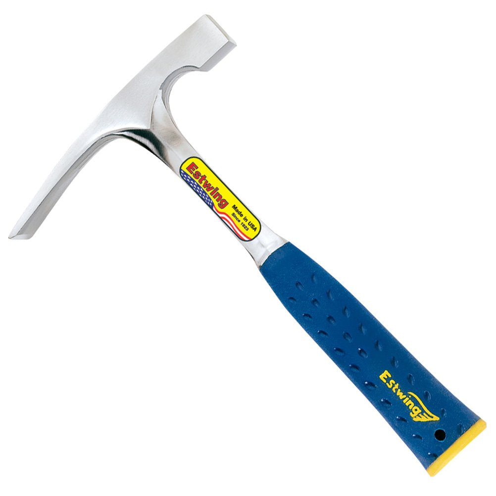 [Australia - AusPower] - Estwing Bricklayer's/Mason's Hammer - 16 oz Masonary Tool with Forged Steel Construction & Shock Reduction Grip - E3-16BLC , Silver 16 oz (Ounces) 