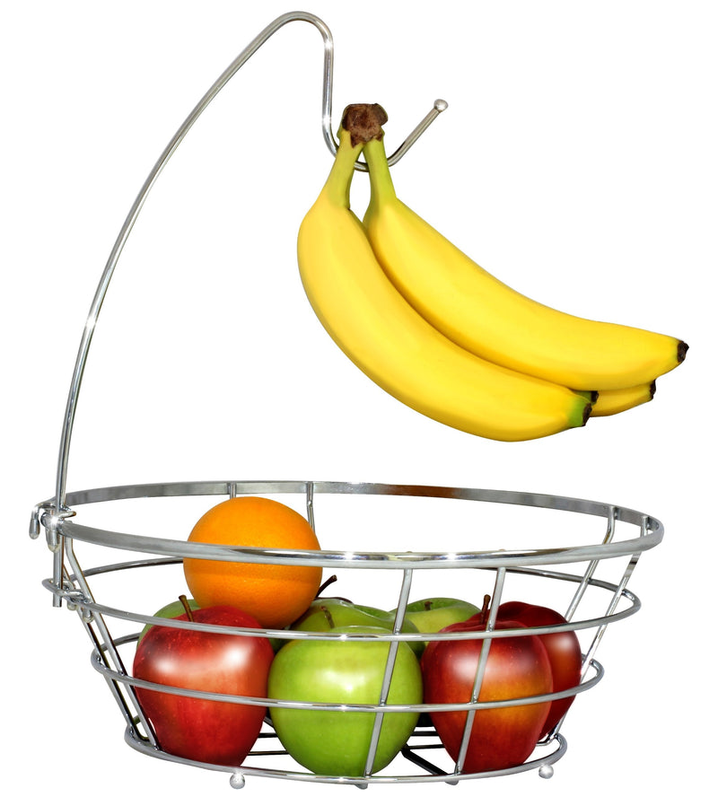 [Australia - AusPower] - DecoBros Wire Fruit Tree Bowl with Banana Hanger, Chrome Finish 