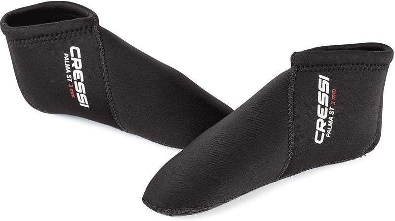 [Australia - AusPower] - Short Premium Neoprene Diving Socks 3mm | PALMA ST by Cressi: quality since 1946 X-Small-Small Black/Black 