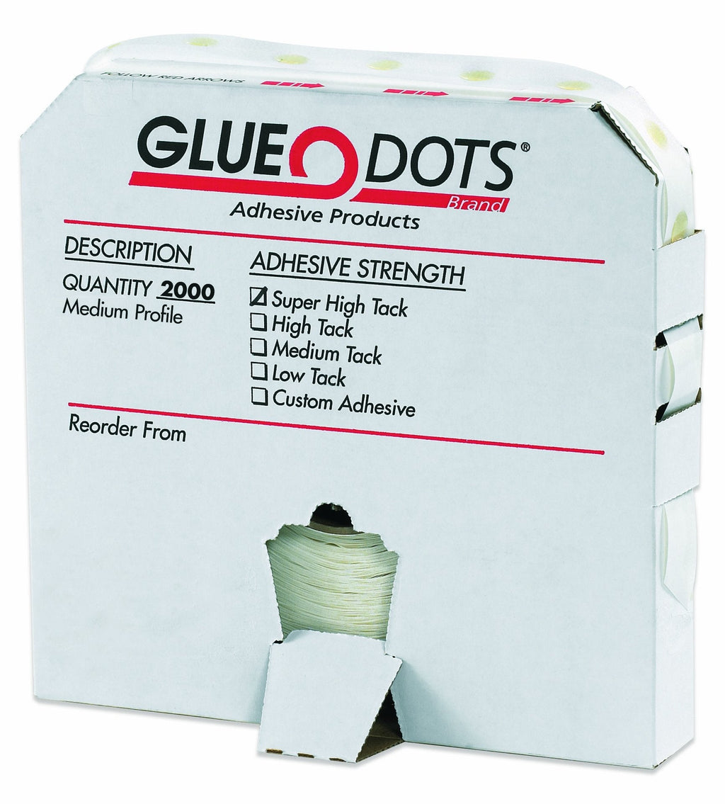 [Australia - AusPower] - Glue Dots Medium Profile Super High Tack Glue Dot, 1/2" Diameter x 1/32" Thick, Case of 2000 (GD115) 
