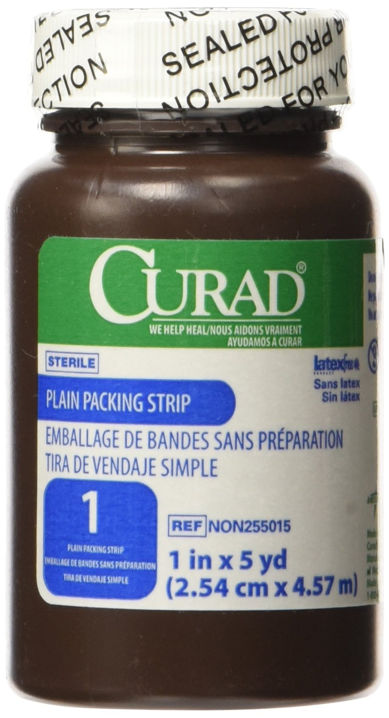 [Australia - AusPower] - Curad Plain Gauze Packing Strips, 1" x 5 yd, 12 Count 