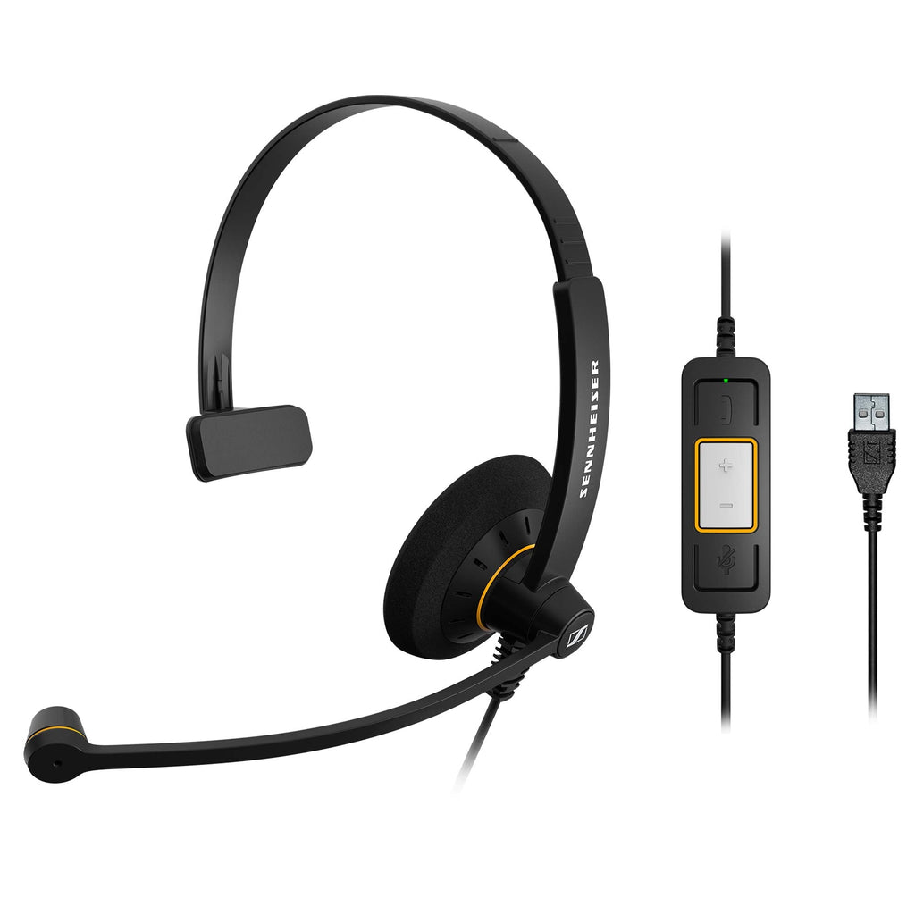 [Australia - AusPower] - Sennheiser SC 30 USB ML (504546) - Single-Sided Business Headset | For Skype for Business | with HD Sound, Noise-Cancelling Microphone, & USB Connector (Black) 