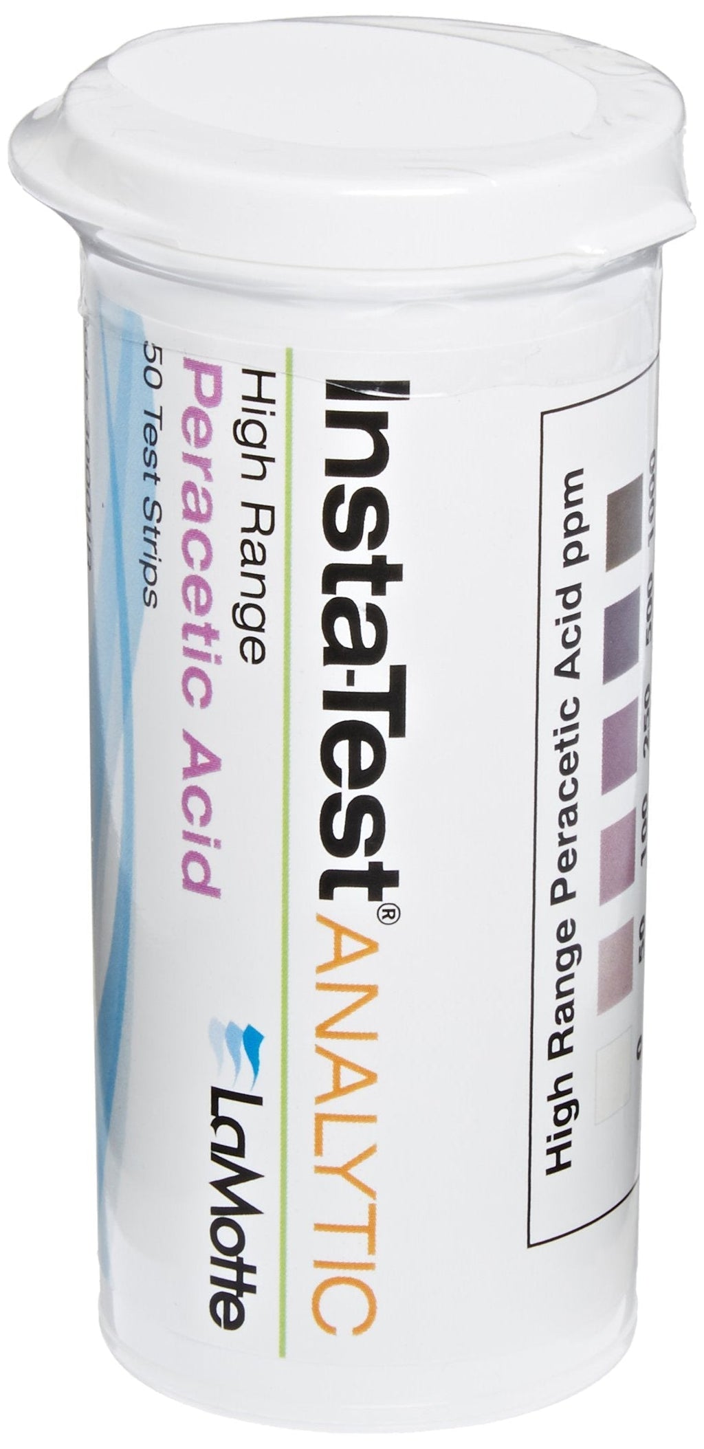 [Australia - AusPower] - LaMotte Insta-Test 3000HR Peracetic Acid Single Factor Test Strip, High Range, 0-1000ppm Range (Pack of 50) 