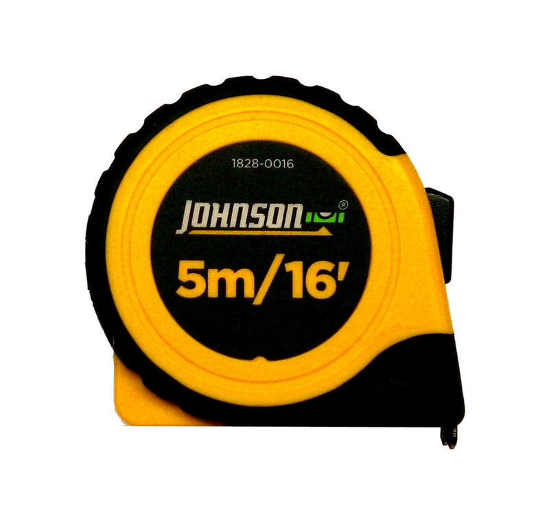 [Australia - AusPower] - Johnson Level & Tool 1828-0016 Metric/Inch Power Tape, 5m/16', Black/Yellow, 1 Tape 