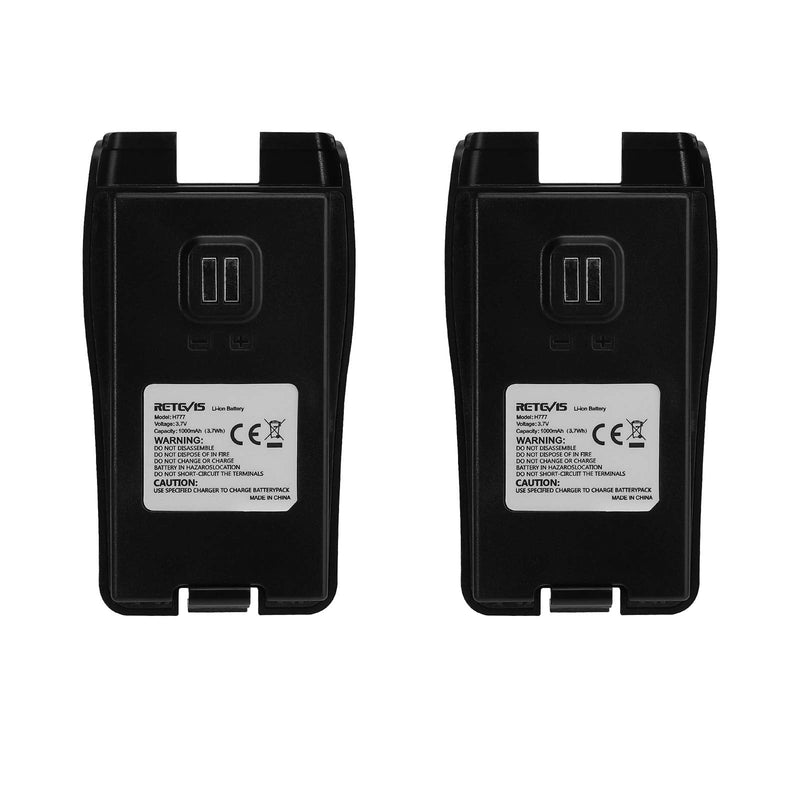 [Australia - AusPower] - Retevis H-777 2 Way Radio Battery, Suitable for H-777 New Version, Not Suitable for H-777 Old Version Two Way Radio, Replacement Li-ion Battery 1000mAh for H-777 Walkie Talkies(2 Pack) 