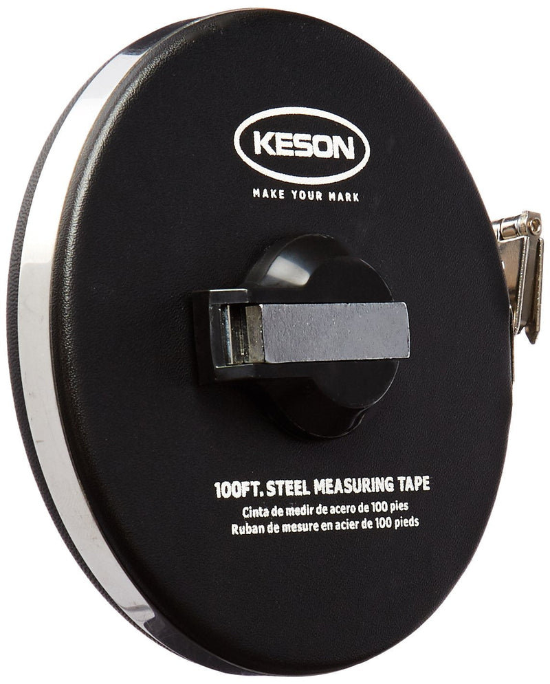 [Australia - AusPower] - Keson ST10018M Closed-Metal Housing Steel Tape Measures (Graduations: ft., in., 1/8 & cm, mm), 100-Foot / 30M 100-Foot/30m ft, in, 1/8 & m, cm, 2mm 