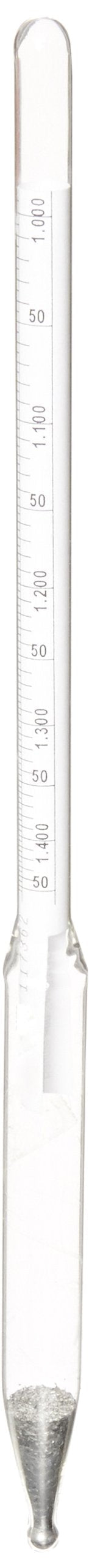 [Australia - AusPower] - Chase Instruments 31500 Dual Scale Baume Heavy Specific Gravity Hydrometer, 1.000-1.450 Graduation Range, 0 to 45 Range, 0.005mm Interval, 300mm Length 