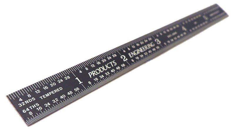 [Australia - AusPower] - 5R Flexible Machinist Ruler with Markings - 6 Inches, Black Chrome 