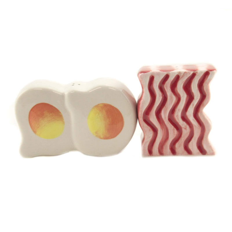 [Australia - AusPower] - Magnetic Ceramic Salt Pepper Shakers Bacon and Egg Set, 4 Inches 