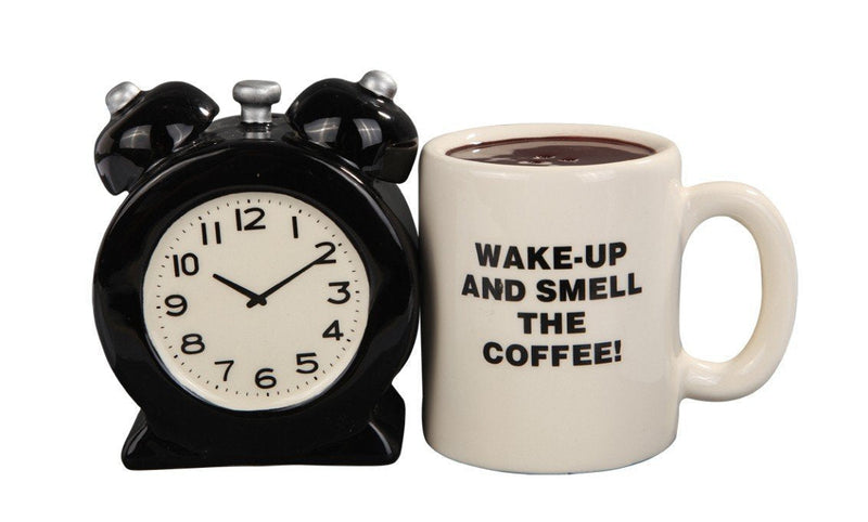 [Australia - AusPower] - AHOMATE Attractives Magnetic Ceramic Salt Pepper Shakers Alarm Clock and Coffee Cup 
