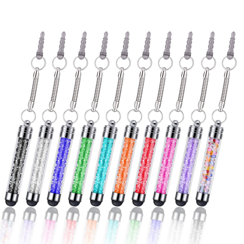[Australia - AusPower] - Besgoods 10 Pack/lot Colors Crystal Capacitive Mini Stylus Universal Touch Screen Pen for iPhone, Samsung Galaxy s5 s4 s3, Android, Smartphones, iPad, iPods, HTC, Motorola, Nexus 10 7 4, LG and More 