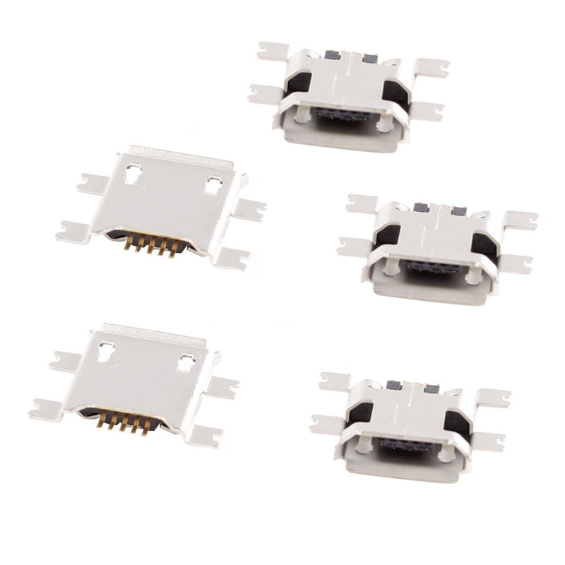 [Australia - AusPower] - uxcell 5 Pcs Micro USB Type B Female Socket 180 Degree 5-Pin SMD SMT Jack Connector 