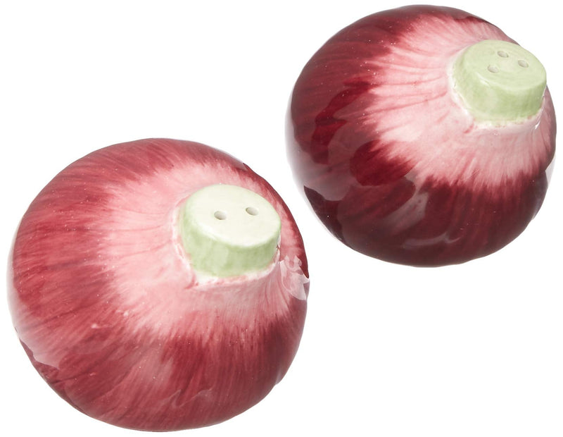[Australia - AusPower] - Cosmos Gifts Purple Onion Salt and Pepper Set, Ceramic, 2-1/8-Inch 