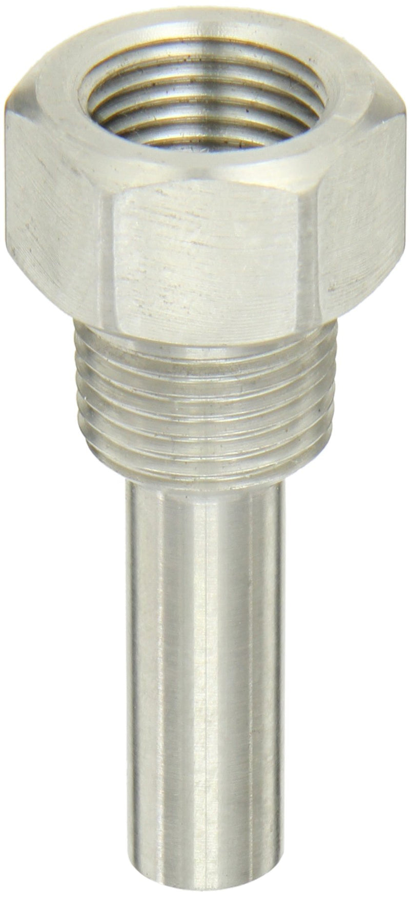 [Australia - AusPower] - PIC Gauge TW-ST02-22S2 2-1/2" Stem Length, 1/2" NPT x 1/2" NPT Connection Size, Stepped Style, 0.260" Bore Diameter, 304 Stainless Steel Standard Thermowell for Industrial Bimetal Thermometers 