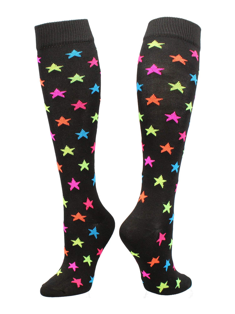 [Australia - AusPower] - TCK Krazisox Multi-Stars Over The Calf Socks Black Medium 