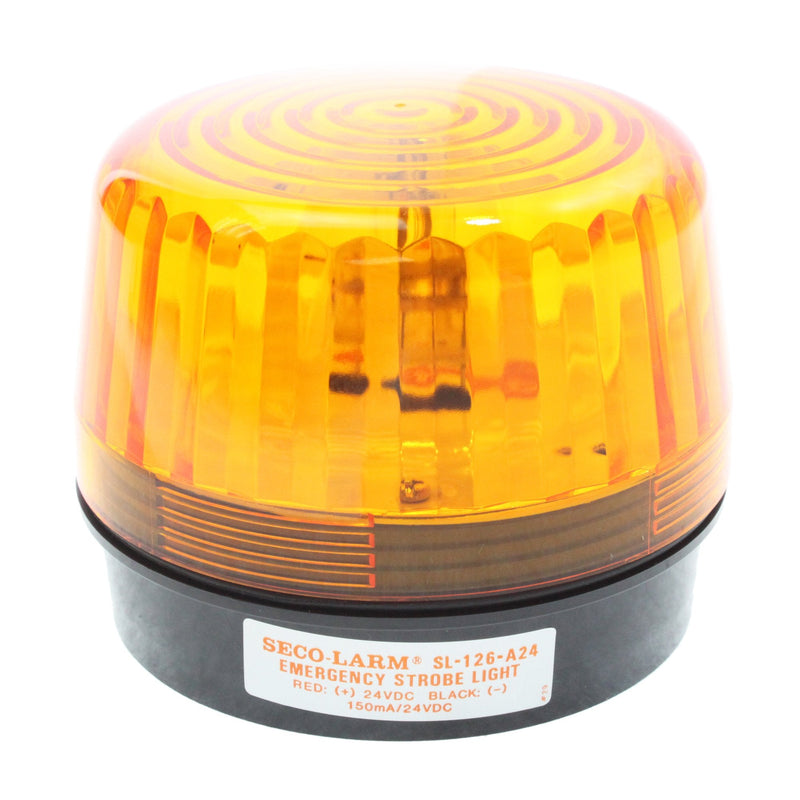 [Australia - AusPower] - SECO-LARM SL-126-A24Q/A Strobe Light, Amber Lens; For "informative" general signaling requirements; For 6 to 24-Volt use; Incorrect polarity cannot damage circuit or draw current; Easy 2-wire installation, regardless of voltage 