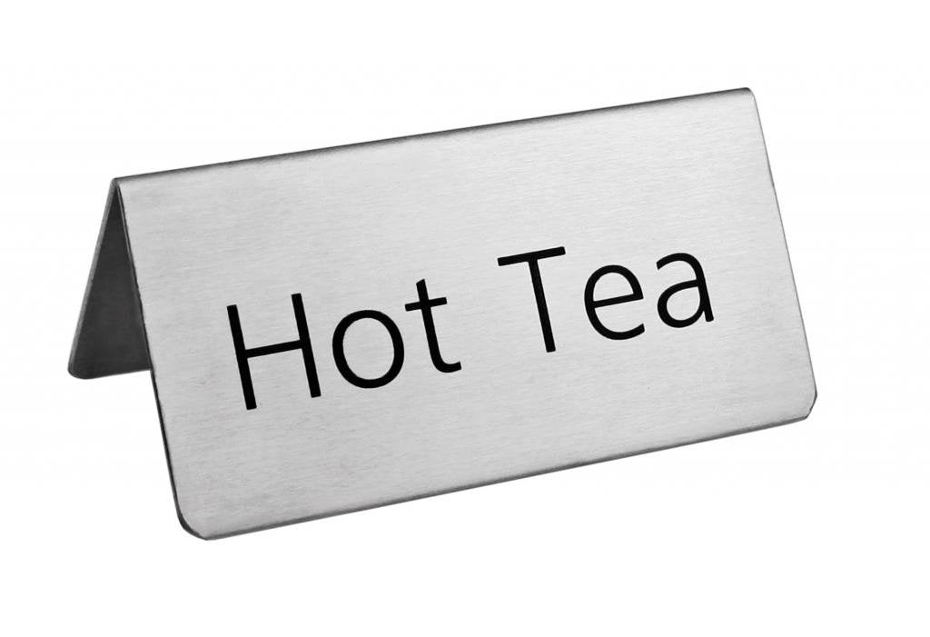 [Australia - AusPower] - New Star Foodservice 27280 Stainless Steel Table Tent Sign,"Hot Tea", 3-Inch by 1-1/2-Inch, Set of 2 