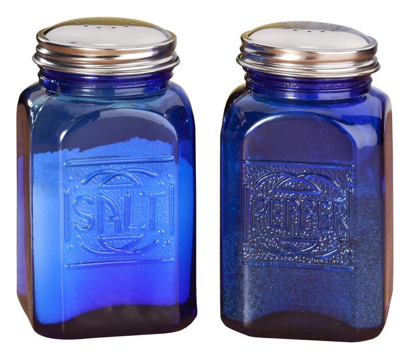 [Australia - AusPower] - Miles Kimball Cobalt Blue Depression Style Glass Salt & Pepper Shakers 