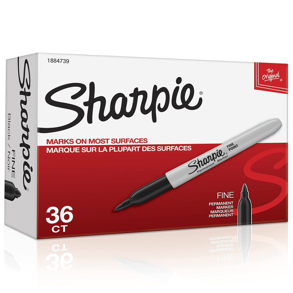 [Australia - AusPower] - Sharpie Permanent Markers, Fine Point, Black, 36 Count 