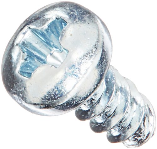 [Australia - AusPower] - Steel Thread Rolling Screw for Plastic, Zinc Plated, Pan Head, Phillips Drive, #2-28 Thread Size, 3/16" Length (Pack of 100) 