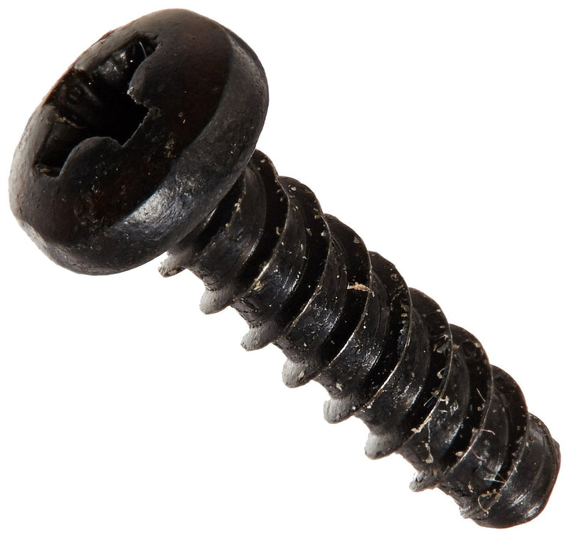 [Australia - AusPower] - Steel Thread Rolling Screw for Plastic, Black Oxide Finish, Pan Head, Phillips Drive, #3-24 Thread Size, 3/8" Length (Pack of 100) 