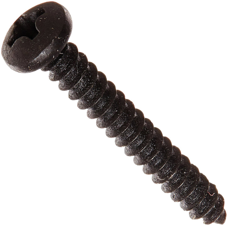 [Australia - AusPower] - Small Parts 1020APPB Steel Sheet Metal Screw, Black Oxide Finish, Pan Head, Phillips Drive, Type A, #10-12 Thread Size, 1-1/4" Length (Pack of 100) 