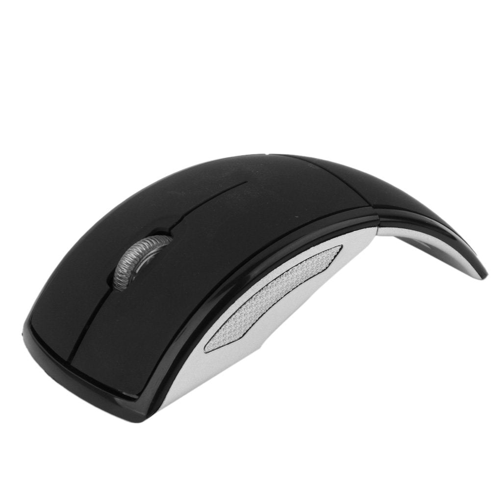 [Australia - AusPower] - 2.4ghz Wireless Foldable Folding Arc Optical Mouse for Microsoft Laptop Notebook - Black 