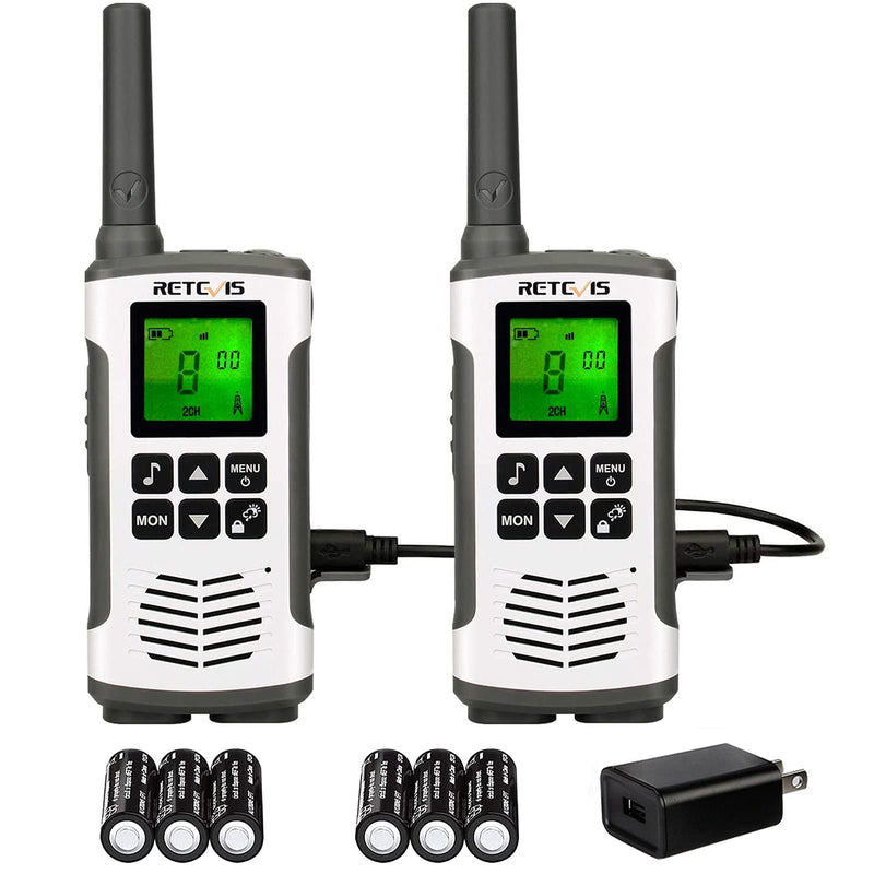 [Australia - AusPower] - Retevis RT45 Walkie Talkies Rechargeable,Long Range 2 Way Radio for Adults,NOAA Weather Alert 22CH,with 1000mAh AA Batteries,Two Way Radio for Camping Hiking Outdoor (2 Pack) 