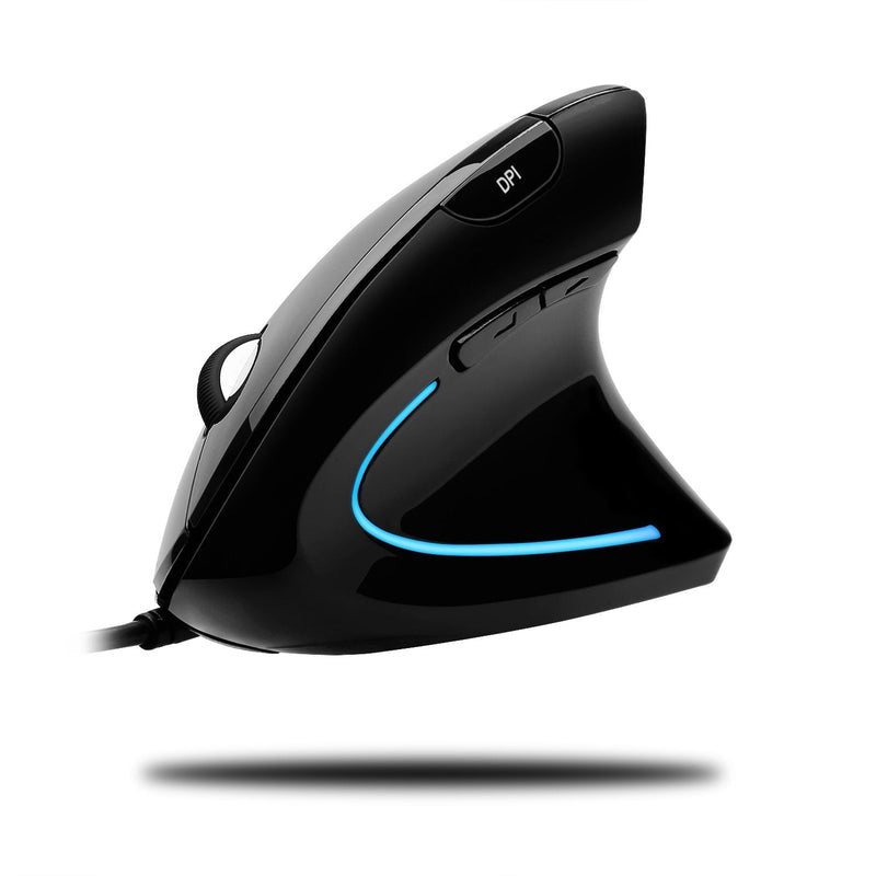 [Australia - AusPower] - Adesso iMouseE1 - Vertical Ergonomic Illuminated Optical 6-Button USB Mouse - Right Hand Orientation, Black 