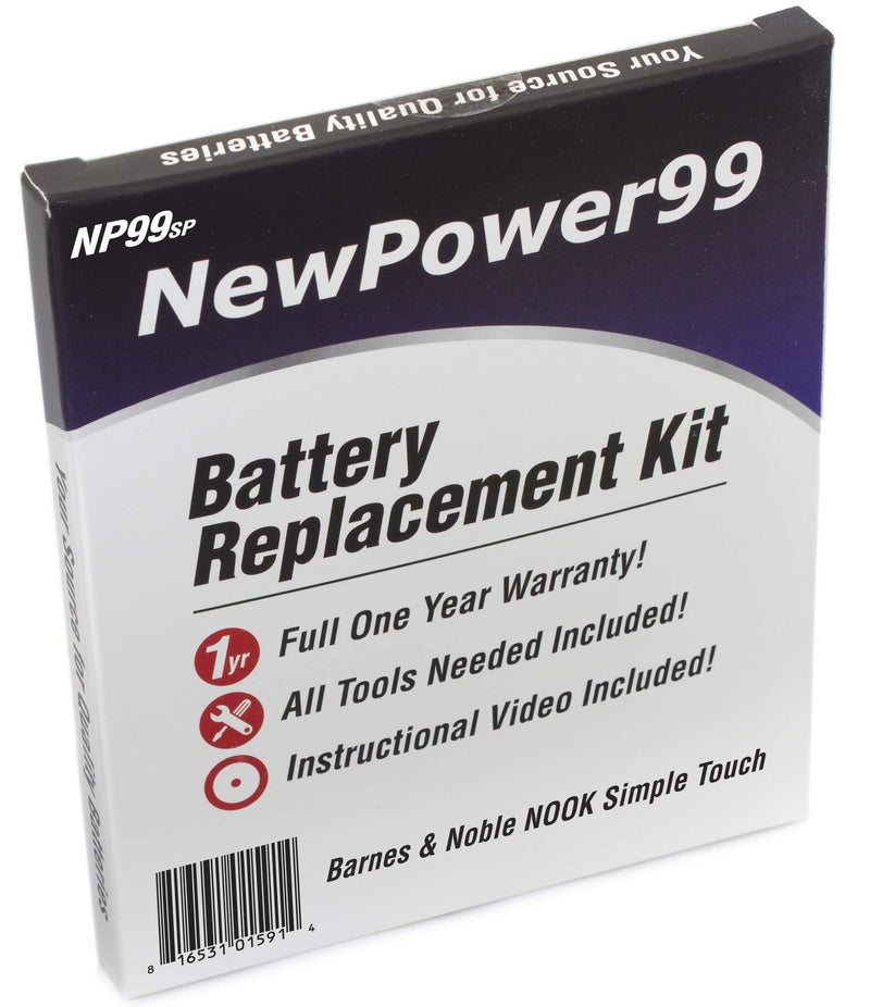 [Australia - AusPower] - Battery Kit for The Barnes and Noble Nook Simple Touch with Tools, Video and Battery from NewPower99 