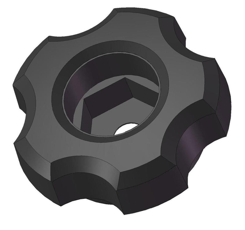 [Australia - AusPower] - Innovative Components ANH5-HEXF4 1.75" Snap Lock Fluted Knob hex hole to accept M8 nuts and bolts, black pp (Pack of 10) 