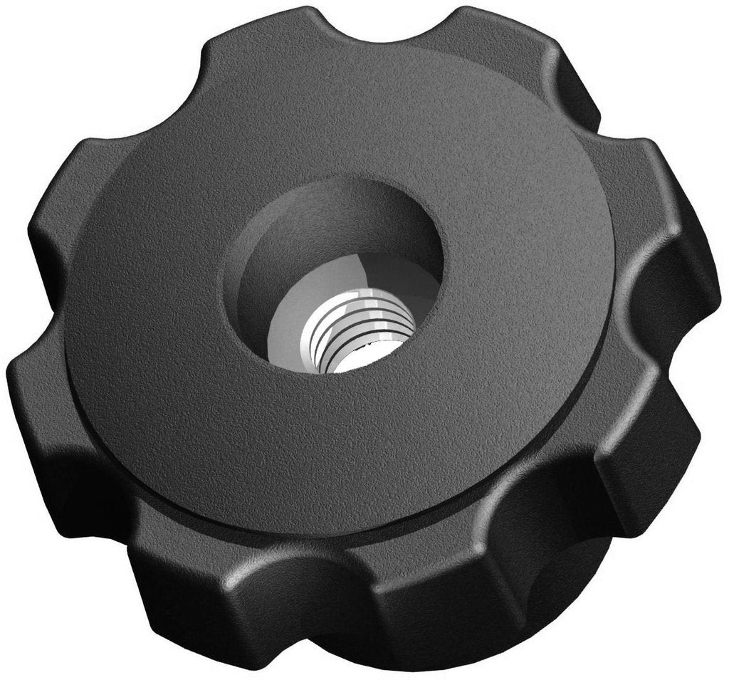 [Australia - AusPower] - Innovative Components AN6C-F7S21 2.48" Fluted knob thru hole 3/8 - 16 steel zinc insert soft touch (Pack of 10) 