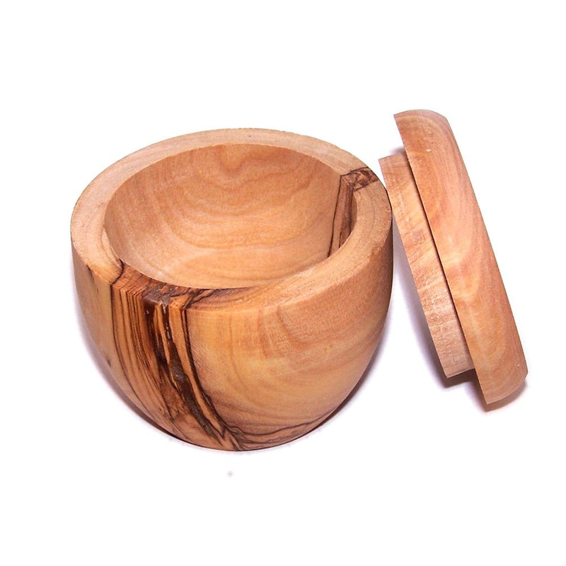 [Australia - AusPower] - Handcrafted olive wood Salt/Sugar keeper (3" in diameter) - Asfour Outlet Trademark 