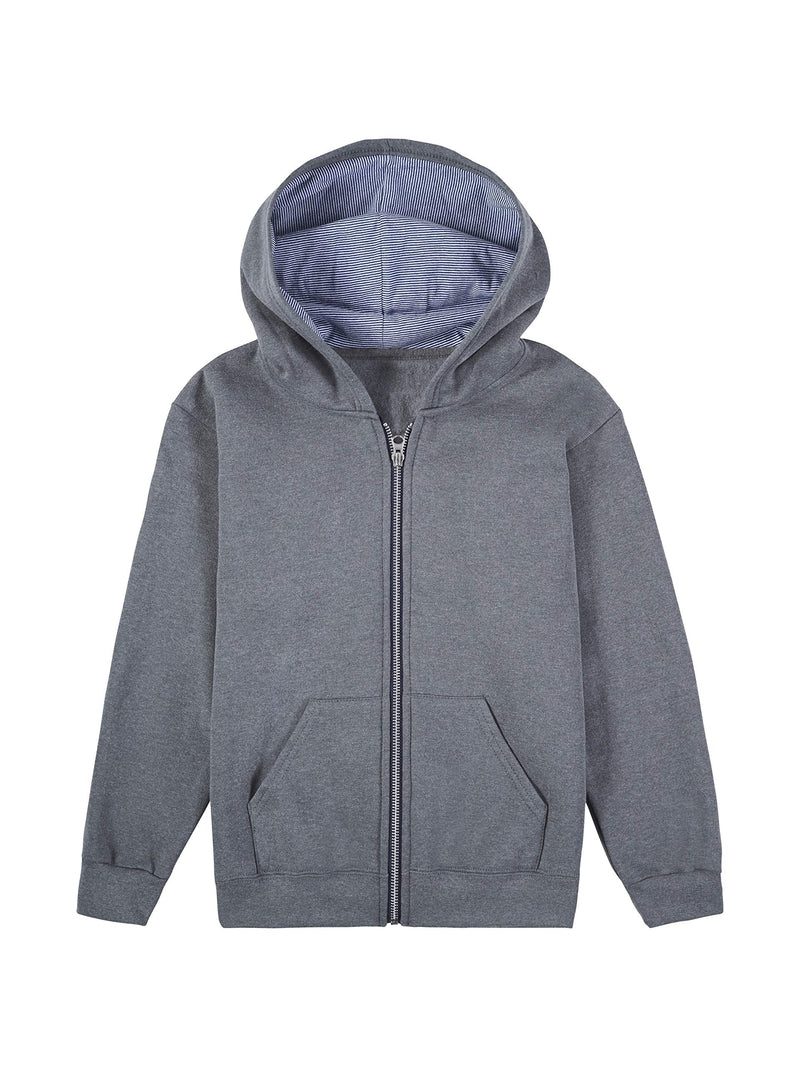 [Australia - AusPower] - Fruit of the Loom Boy's Fleece Sweatshirts, Hoodies, Sweatpants & Joggers Hoodie Full Zip - Charcoal Heather X-Small 