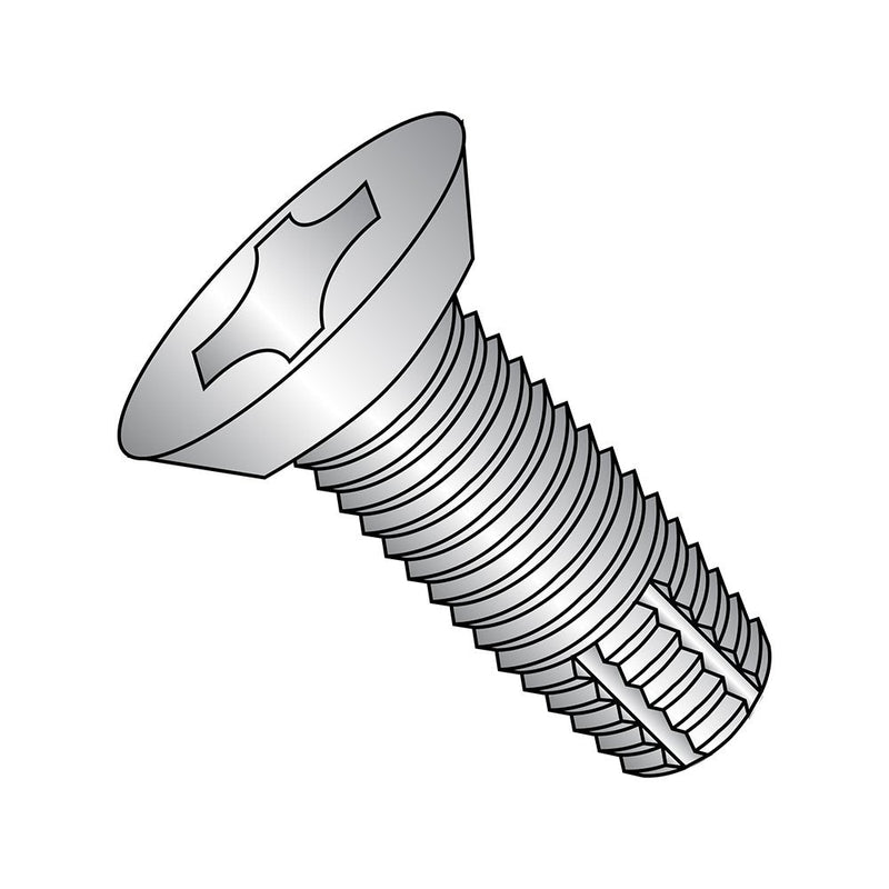 [Australia - AusPower] - 18-8 Stainless Steel Thread Cutting Screw, Plain Finish, 82 Degree Flat Undercut Head, Phillips Drive, Type F, #12-24 Thread Size, 1/2" Length (Pack of 25) 