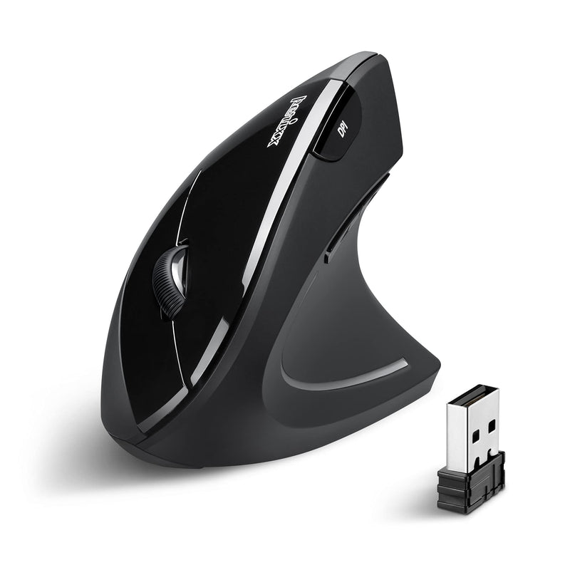 [Australia - AusPower] - Perixx PERIMICE-713 Wireless Ergonomic Vertical Mouse - 800/1200/1600 DPI - Right Handed - Recommended with RSI User Black 