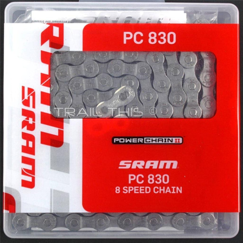[Australia - AusPower] - SRAM PC-830 6/7/8-Speed Road/MTB Bike Chain 1/2" x 3/32" 114L fits Shimano Campy 