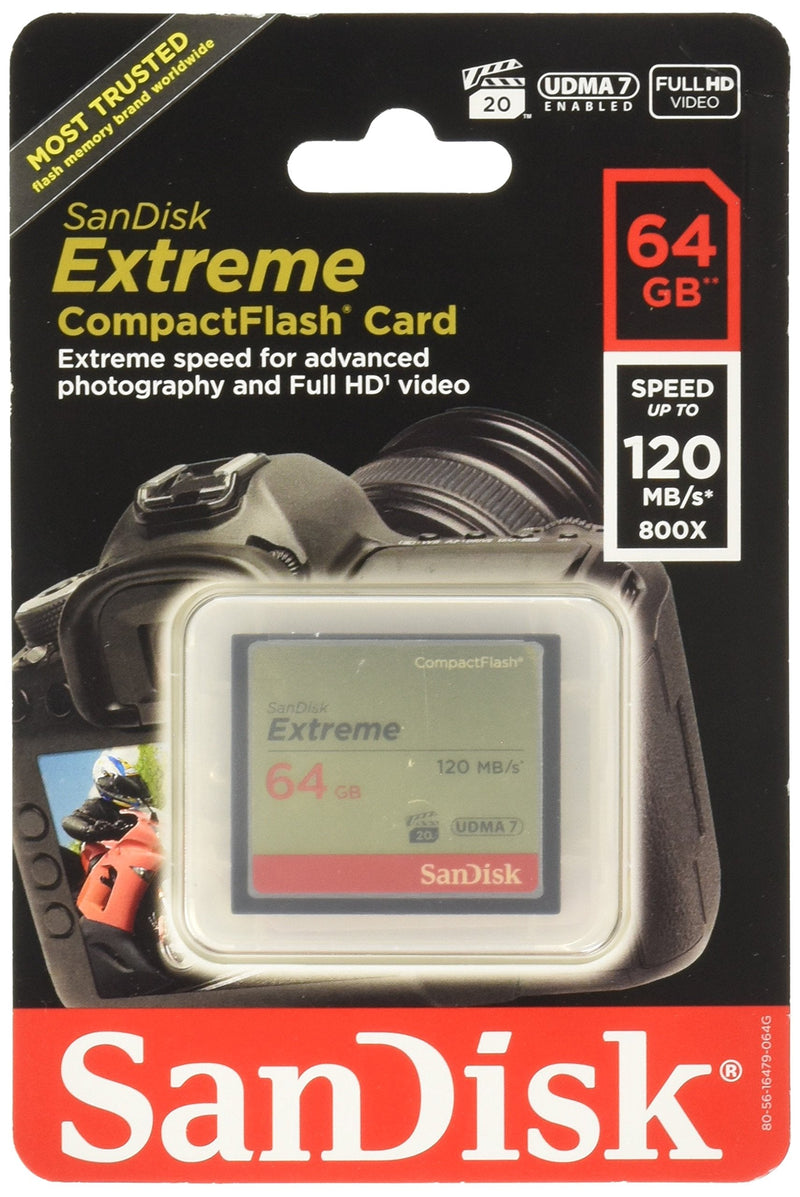 [Australia - AusPower] - Sandisk Extreme CompactFlash Memory Card - 64 GB (SDCFXS-064G-A46) 
