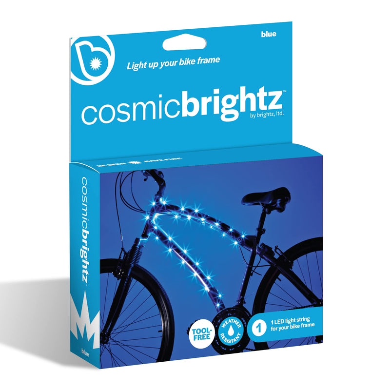 [Australia - AusPower] - Brightz CosmicBrightz LED Bike Frame Rope Light - 6.5-Foot String Rope - Battery-Powered with On/Off Switch - Ultra Bright Color Keeps Your Ride Fun and Safe for Kids, Teens, & Adults Blue 
