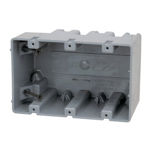 [Australia - AusPower] - Madison Electric Products MSB3G Three Gang Device Box with Depth Adjustable, Heavy Duty 42lb 