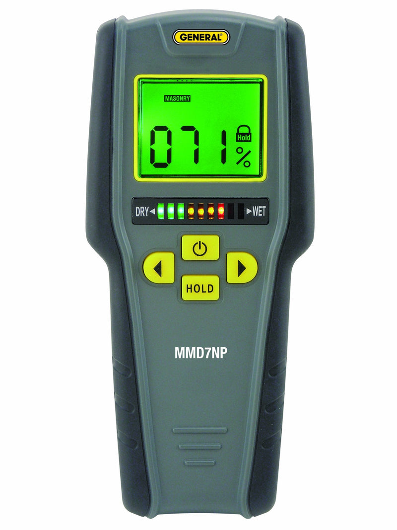 [Australia - AusPower] - General Tools MMD7NP Pinless, Non-Invasive, Non-Marring, Digital Moisture Meter, Water Leak Detector, Moisture Testerup To ¾" (19mm) Deep, Backlit LCD Screen, Visual/Audible Alarms Digital LCD with Tricolor Bar Graph, Pinless 