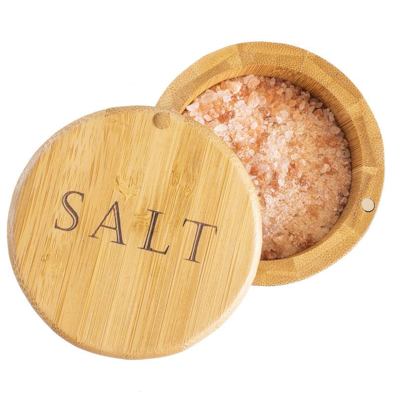 [Australia - AusPower] - Totally Bamboo Salt Cellar Bamboo Storage Box with Magnetic Swivel Lid, 6 Ounce Capacity, "Salt" Engraved on Lid 