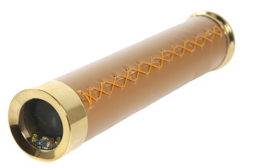 [Australia - AusPower] - 6 3/4" Brass Kaleidoscope - Tan Leather Handle 